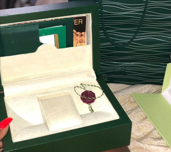 

green watch box original with cards and papers certificates handbags box for 116610 116660 116710 watches, Black;blue