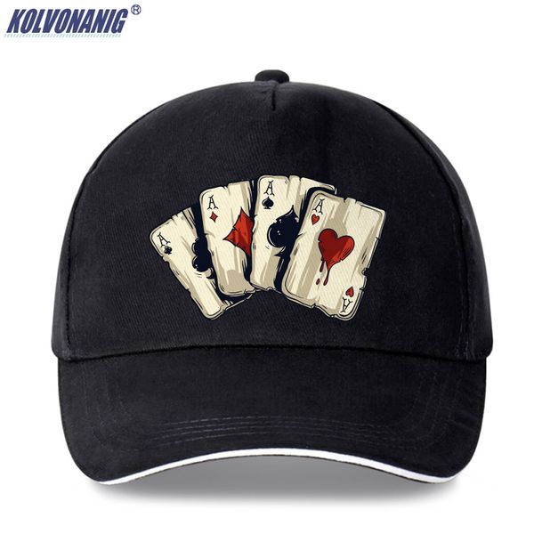

2020 summer fashion poker spades 4a pattern funny print men's baseball caps hip hop women cotton trucker cap snapback dad hats, Blue;gray