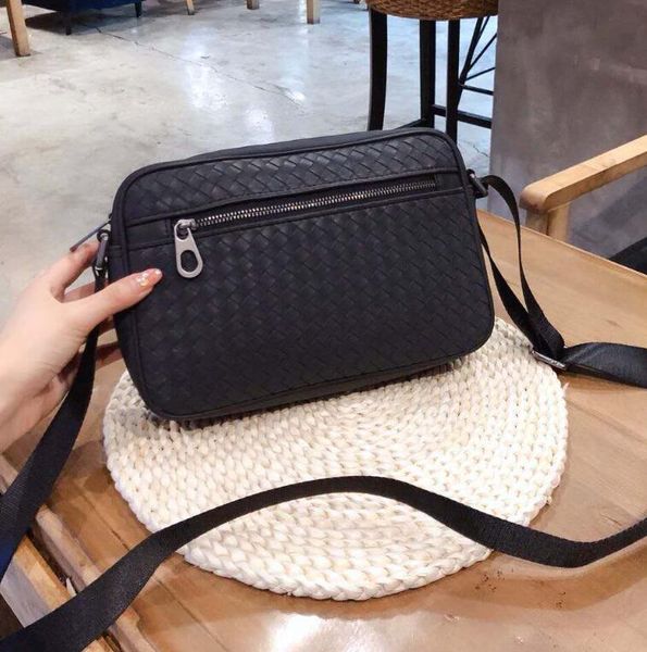 

designer man crossbody new fashion classic crochet shoulder bag brand woven crossbody business leather flap