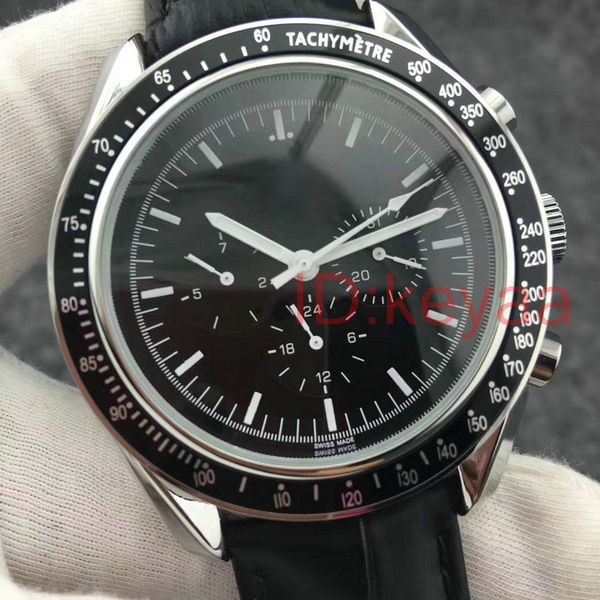 

Черная кожа Top Speed ​​роскошь Механические Мужские часы дизайнер из нержавеющей с