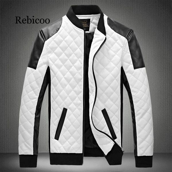 

2019 mens leather jackets casual classic motorcycle bike jacket men plus velvet thick coats winter chaqueta hombre, Black