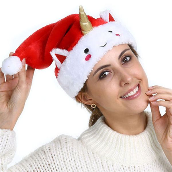 

2018 new christmas xmas santa claus unicorn snowman hat christmas party hats