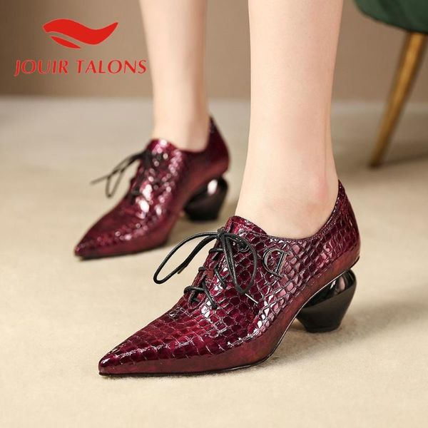 

jouir talons 2020 women pumps strange style pointed toe metal decoration spring/autumn dress women shoes, Black