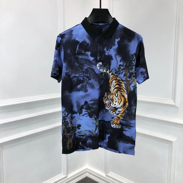 

a50270 мода мужские tops тис 2020 подиум европейский дизайн короткие печати стиль партия футболки мужская одежда, White;black