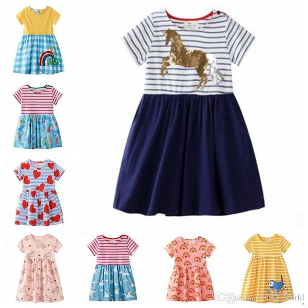 Meninas Baby Roupas Bordado Princesa Vestidos Designer Menina Vestido De Manga Curta Crianças Outfits Verão Crianças Roupas 11 Designs YW2720