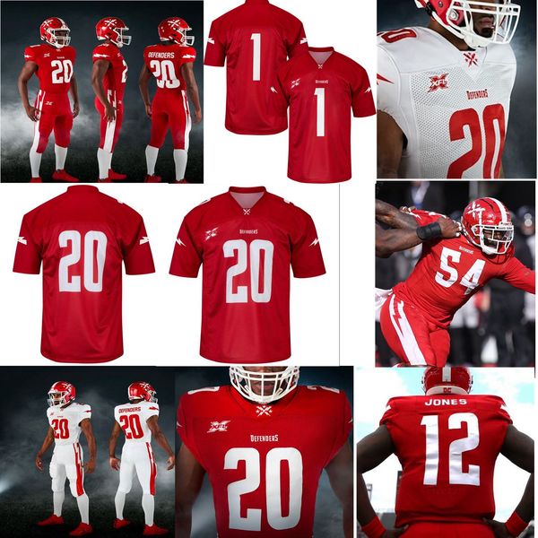 

2020 dc defenders jerseys elijah qualls jersey jalen rowell khari lee malcolm bunche desmond lawrence xfl football jerseys custom stitched, Black;red