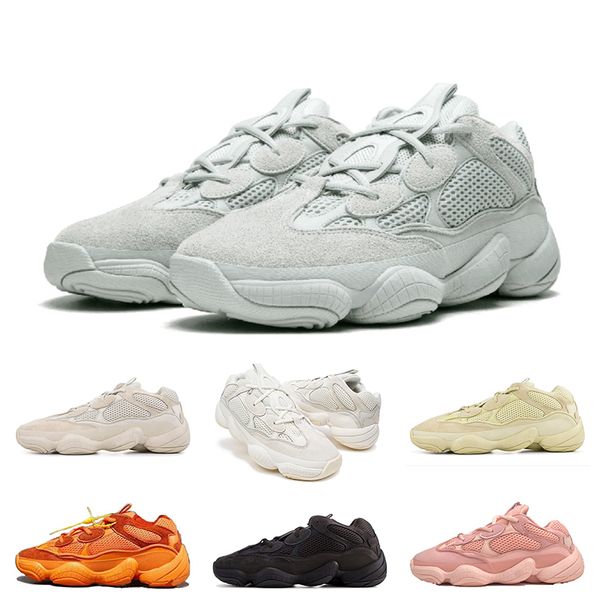 

fashion designer cow leather shoes 500 bone white desert rat 500s utility black super moon yellow salt blush runners trainers sport sneakers, White;red