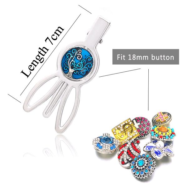 

new silver leaves feather 18mm snap button hair clips 017 barrettes charms fashion jewelry for women girl teenagers gift, Golden;silver