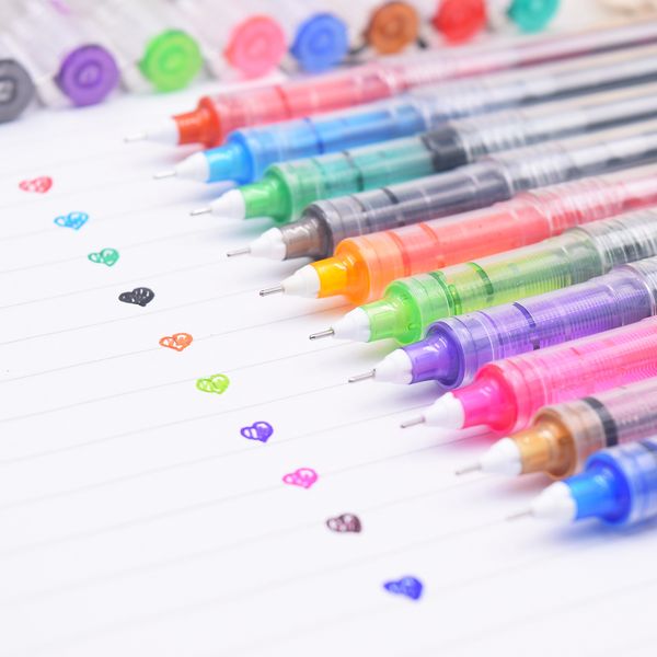 

10pcs 0.5mm needle straight liquid gel fluent color writing pilot high-grade stationery