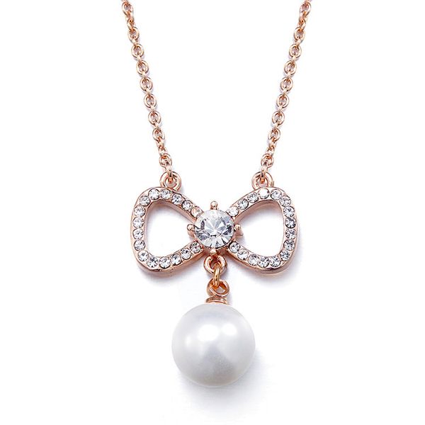 

wedding party beaded pearl gift woman lady diamond jewelry necklaces for bride acting initiation graduation cde-1028, Silver