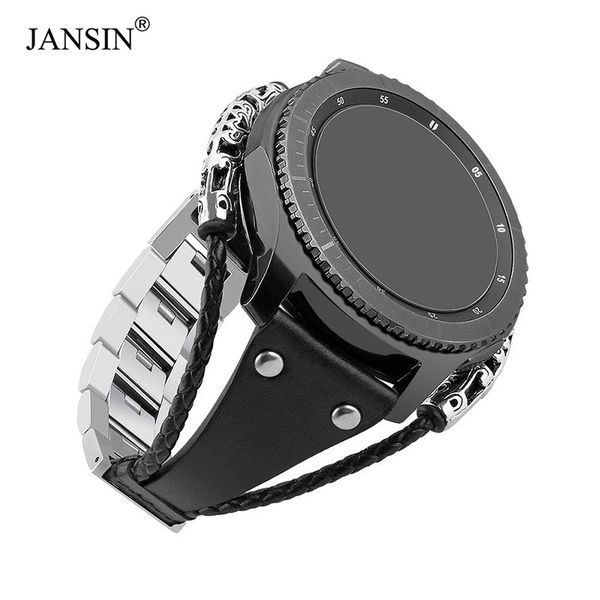 

22mm width for samsung galaxy watch 46mm vintage leather bracelet strap for samsung gear s3 classic/s3 frontier sport watch band, Black;brown