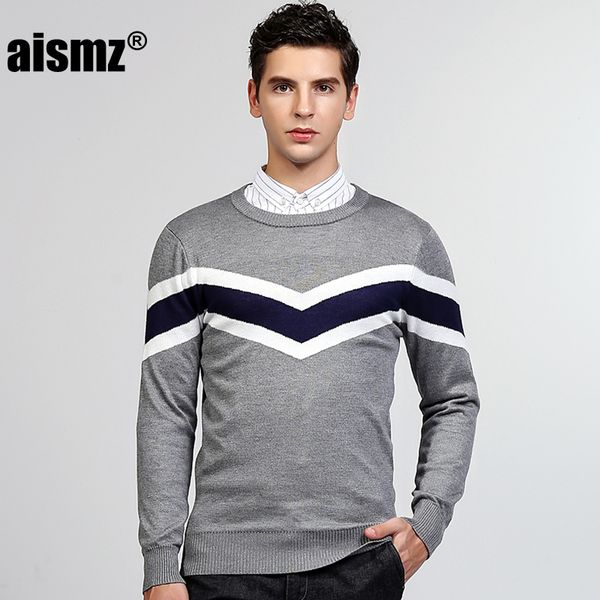 

aismz pullover sweater men clothes 2018 pull homme sueter hombre man striped autumn winter warm knitted slim fit sweaters, White;black