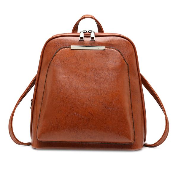 

vintage oil wax leather backpack women travel satchel casual shoulder school bagpack for teenage girls female back pack mochila