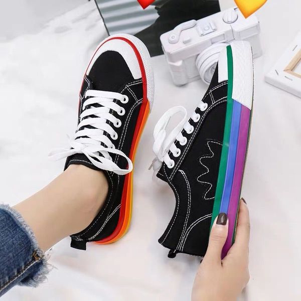 

women flats sneakers shoes comfortable flat old skool men shoes girls casual couple 2019 sneakers fashion women, Black