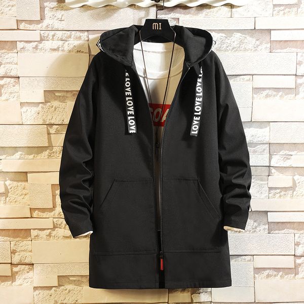 

men case 2019 trench coat spring and autumn trend youth handsome casual men's jacket, Tan;black