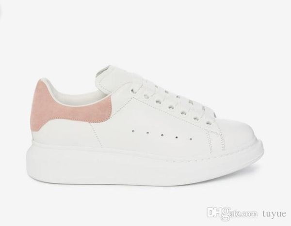 

fashion mens womens designer shoes lace-up round toe leather sneakers for men women size 34-46, Black