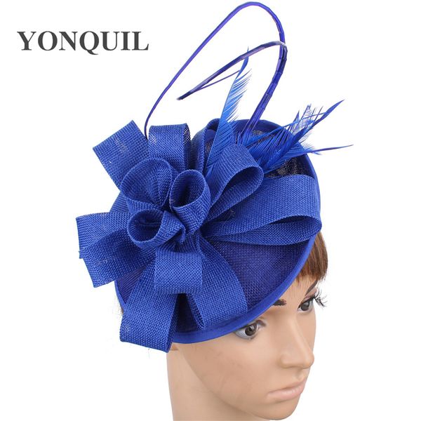 

fascinator base for women ladies wedding hats charming fancy ostrich quill adorned diy millinery church derby ascot hats headband syf133, Slivery;golden