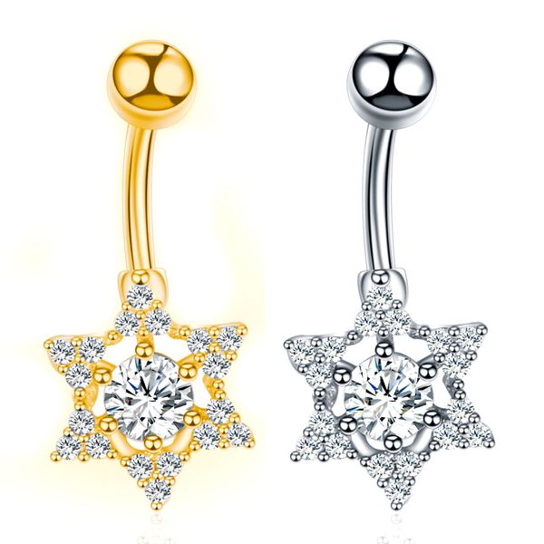 

1pc хрустальный цветок лепесток пупка кольца из нержавеющей стали navel кольца живота пирсинг пупка серьги пирсинг ювелирные изделия, Silver
