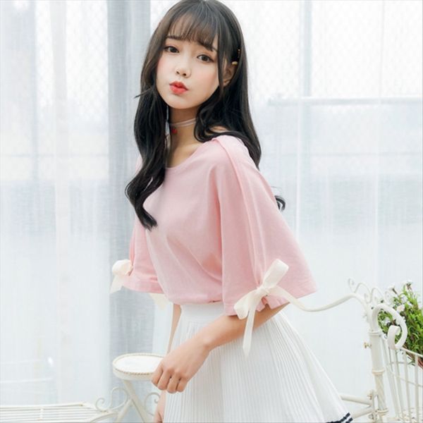 

women's short sleeve 2020 all-match student loose ins half sleeve white t-shirt coat t-shirt korean fan summer