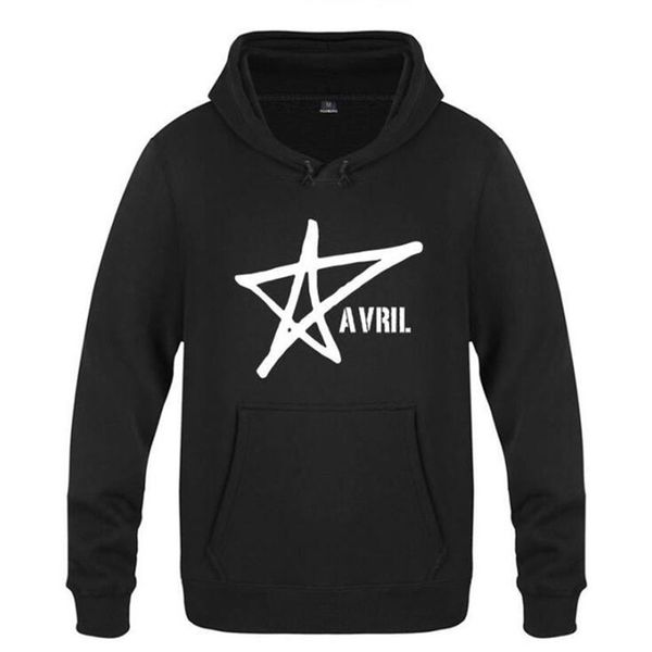 

mens hoodies avril lavigne printed hoodie men hip hop fleece long sleeve pullover sweatshirts moleton masulino fans clothing hot, Black