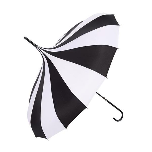 50 peças frete grátis design preto e branco guarda-chuva princesa real guarda-chuva senhora pagode guarda-chuva de cabo longo presente de natal