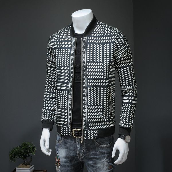 

2019 pring and autumn jacket fa hion luxury ca ual collar men de igner jacket plu coat ize m 6xl, Black;brown