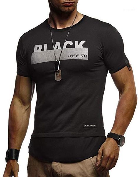 

print t shirt summer homme slim crew neck tees casual male short sleeve clothes fashion mens letter, White;black