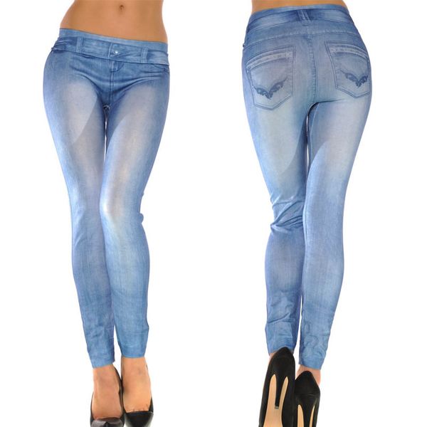 

jeans for women large size women ladies skinny solid color denim stretch pants soft tights3**, Blue