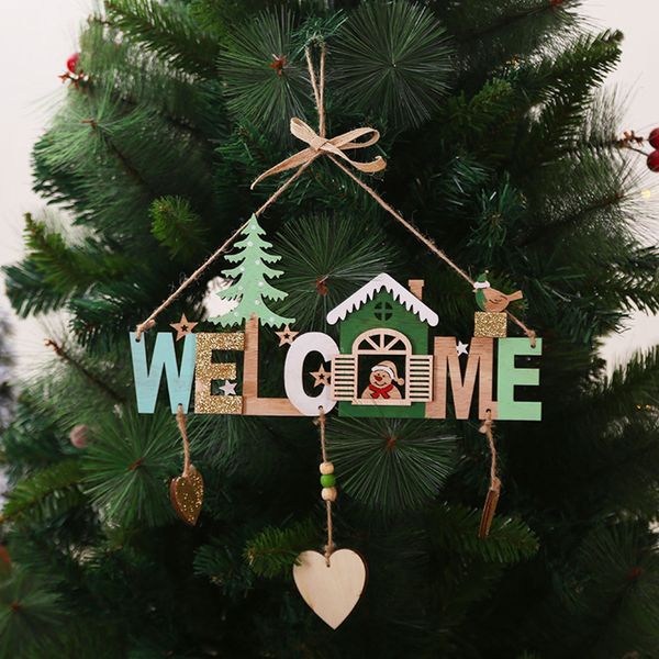 

durable wedding welcome card home decoration christmas pendant gift craft wooden shop indication wall festival wind chime string