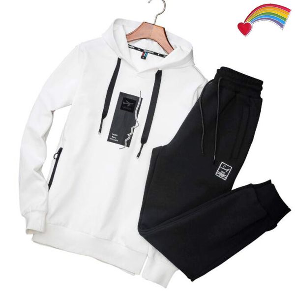 

2019 autumn famous tracksuits for mens sportswear with pattern fashionable branded tracksuits breathable long sleeved joggers size -4xl, Gray