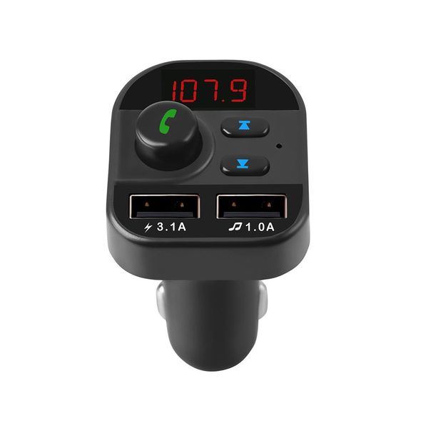 

dragonpad car mp3 player fm transmitter bluetooth hands-phone card fast charge dual usb car charger