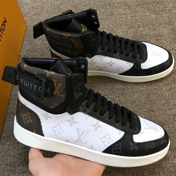 

fashion man casual shoes luxury designer sneaker genuine leather mesh pointed toe race runner boots outdoors trainers with box eur 38-45, Black