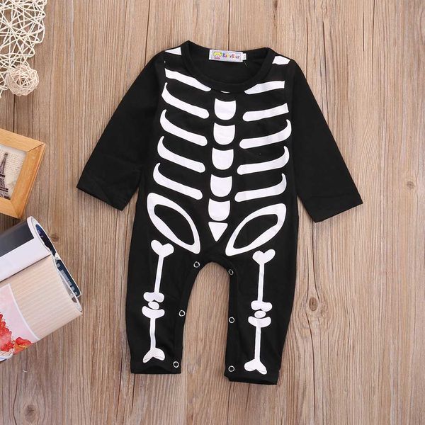 

2018 halloween newborn baby boy girl skeleton rompers long sleeve jumpsuit clothes outfit costume cosplay, Blue