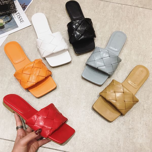 

slippers women wear 2020 summer new flat bottom fashion half drag sandals women's shoes home slippers women's, Black