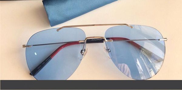 

новые роскошные дизайнерские солнцезащитные очки ретро-тренд металлические бескаркасные солнцезащитные очки трехцветные очки ноги авангардны, White;black