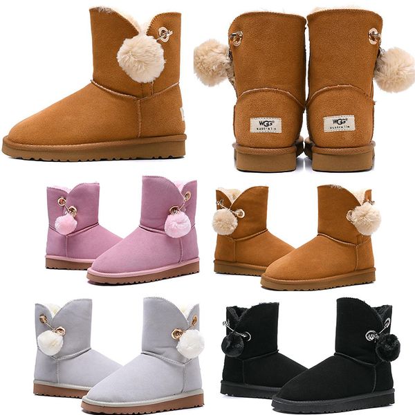 

2019 new wgg women s australia women girl tall hairball boots snow winter boots pink grey khaki black boots outdoor shoes 36-41