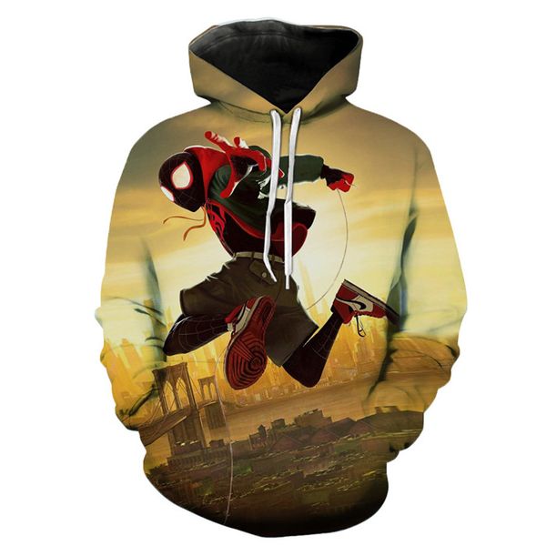 

marvel super protagonist mans 3d print hoodies colorful long sleeve pullover with pockets teenager homme clothing, Black