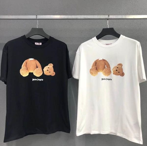 

new short-sleeved summer palm angle double yarn single-sided 230 g fabric men and women fashion lovers over size short-sleeved t-shirt, White;black