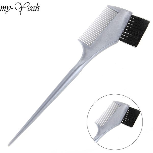 

5 pcs plastic hair dye color brushes highlighting tint coloring combs with brush barber pro salon styling tools, Silver