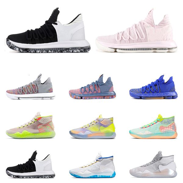 

kd 10 12 men basketball athletic shoes the day one university red eybl 90ss kid black white trainers sports sneaker size7-12