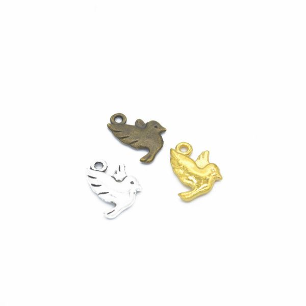 

110pcs dove charms diy jewelry making pendant fit bracelets necklaces earrings handmade crafts silver bronze charm, Bronze;silver
