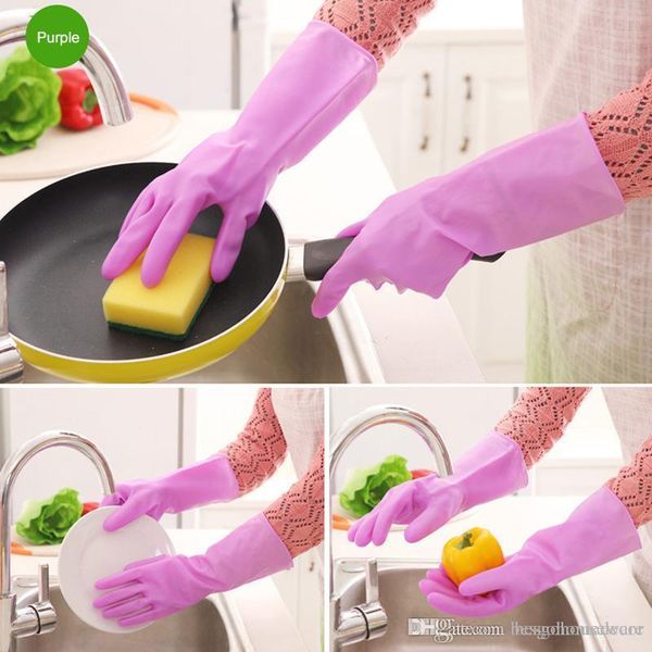 

wholesale kitchen chores clean gloves waterproof pvc dishwashing gloves durable household long sleeve laundry wash dishes gloves bc bh0619
