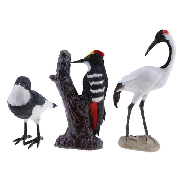 

3 style realistic shrike pecker bird figurine garden lawn home outdoor decor