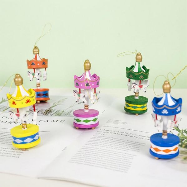 

6pcs cute carousel decor christmas tree decoration xmas hanging ornament festive supplies tree ornaments