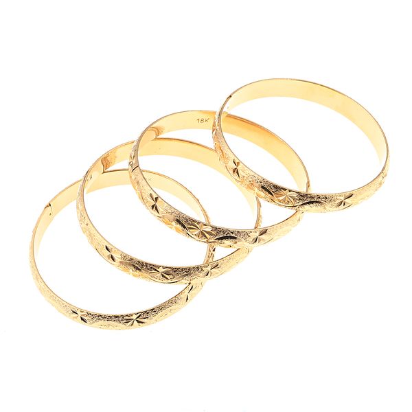 

4pcs wholesale fashion trendy dubai bangle jewelry gold color ethiopian bracelet for women africa arab items, White