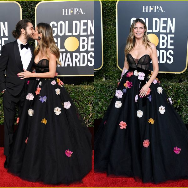 

elegant a line prom dresses floor length illusion sweetheart exposed boning evening dress 3d floral appliques red carpet dresses, Black