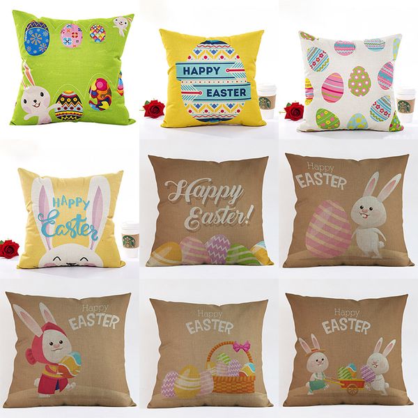 

easter rabbit egg throw pillow covers cushion cover glamour square pillowcase cushion cover home office sofa car decoration 9 color hh7-2056
