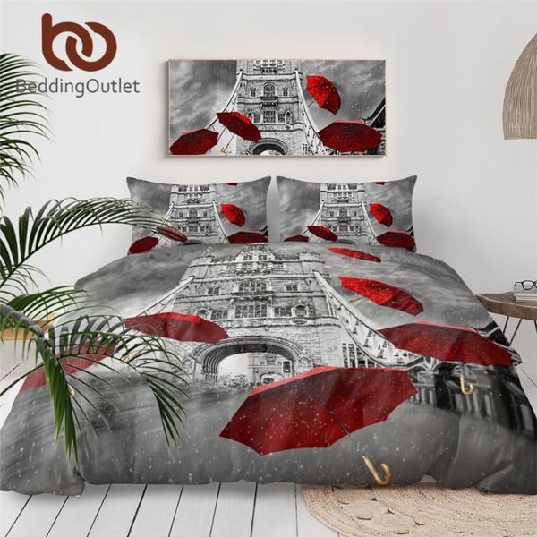 

beddingoutlet красный зонтик постельные принадлежности тауэрский мост на реке темзе покрывало романтический комплект кровати англия лондон п