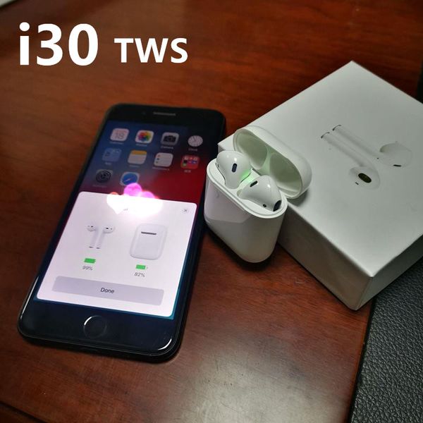 

I30 tw pop up wirele earphone 1to1 ize 6d uper ba bluetooth 5 0 earbud pk w1 chip air pod 2nd i10 i20 i12 i9 whole ale dhl