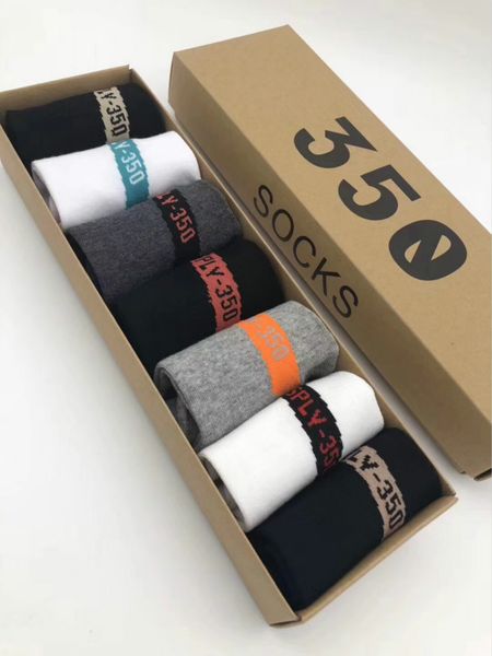 

7 пара/коробка короткие носки мода движение 350 носки 7 цветов sply-250 спортивные носки поглощение пота удобные 100% хлопок, Black